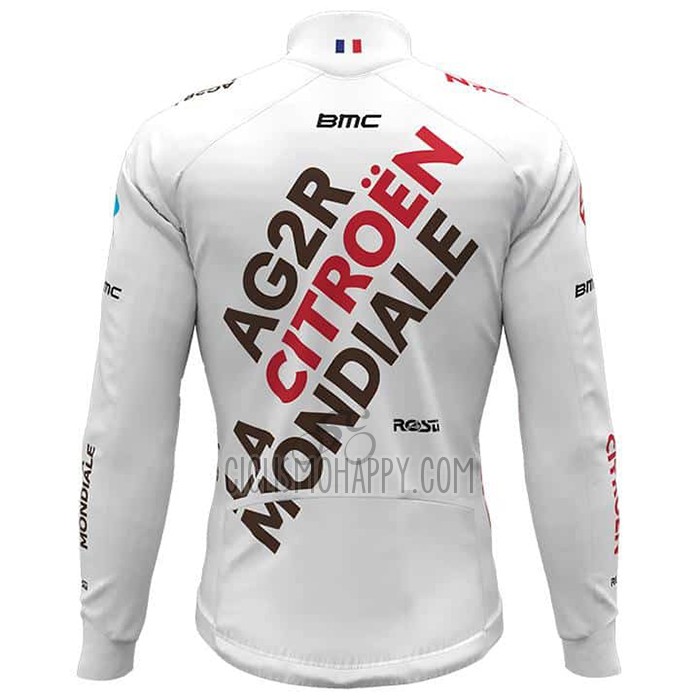 Ag2r Citroen Team Cycling Jersey Bib Tight 2021 Long Sleeve White